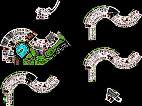 Hotel plans in AutoCAD | Download CAD free (1.28 MB) | Bibliocad Hotel Plans, Resort Hotel Design, English Drawing, Resort Design Plan, Hotel Design Architecture, Shopping Mall Design, Resort Plan, Hotel Floor Plan, Hotel Floor