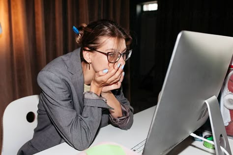 Sales Person, Working On Computer, On Computer Reference, Looking At Computer, Working At Computer, Sitting At Computer Reference, Person On Computer, Computer Pose Reference, Office Woman