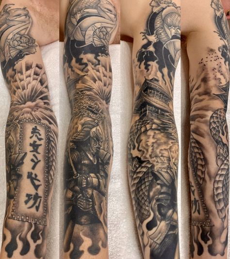 Japanese Tattoos For Men Sleeve, Japanese Dragon Arm Sleeve, Sleeve Tattoos For Guys Dragon, Japanese Tattoos Full Sleeve, Chinese Style Sleeve Tattoo, Japanese Forearm Sleeve Tattoos, Japanese Style Arm Tattoo, Japanese Style Tattoo Sleeve Men, Forearm Sleeves For Men