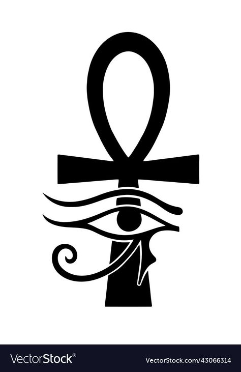 Ankh Eye Of Horus Tattoo, Eye Of Horus Drawing, Ankh And Eye Of Horus, Tattoo Chart, Ankh Tattoo, Horus Tattoo, Egyptian Ankh, Egypt Tattoo, Punch Needle Patterns