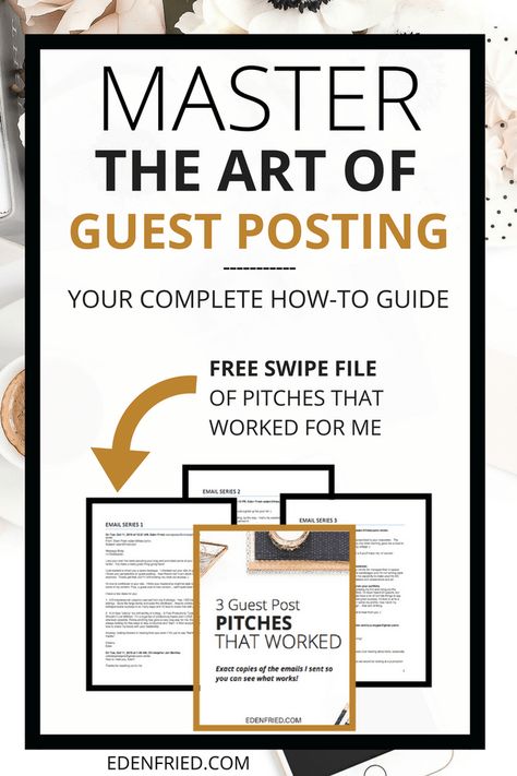 How To Guest Post Like a Total Pro. Guest Blog. Guest blog post pitch. Guest post pitch. - EdenFried.com Write Better, Blog Business, Blog Strategy, Blog Topics, Guest Blogging, Blogging Advice, Blog Content, Seo Tips, Guest Posting