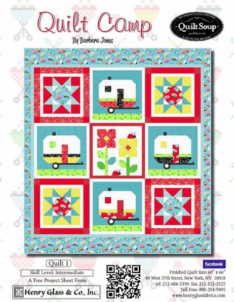 Podunk Pretties: Quilt Camp Free quilt pattern Camper Quilt, Camping Quilt, Camping Kit, Quilt Block Pattern, Free Quilting, Barn Quilts, Quilt Sizes, Happy Camper, Quilt Patterns Free