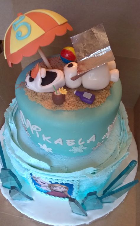 Frozen Summer Birthday Cake, Olaf Cake Easy, Frozen Fever Birthday Cake, Disney Frozen Sheet Cake, Olaf Summer, Beach Cake Topper, Olaf Summer Cake, Disney Frozen Cake, Pool Party Cakes