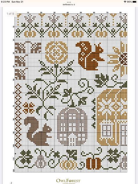 Cross Stitch Autumn Free Pattern, Owl Forest Cross Stitch, Quaker Cross Stitch Patterns, 10 Stitch Blanket, Forest Cross Stitch, Primitive Cross Stitch Patterns, Fall Quilt Patterns, Autumn Cross Stitch Patterns, Cross Stitch Sampler Patterns