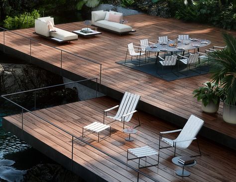 Royal Botania – Strappy & Mozaix Lounge, Styletto Table & Strappy Chairs – Bradley Terrace Atrium Design, Hotel Facade, Royal Botania, Timber Deck, Sky Garden, Terrace Design, Rooftop Garden, Deck Garden, Balcony Design