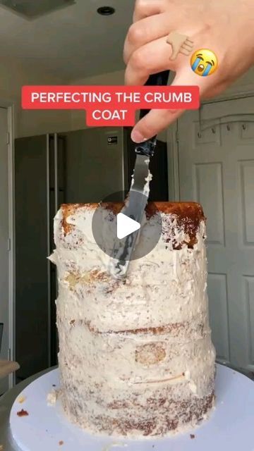 Pastry Paradise on Instagram: "See bio for more baking 

Step 1: Mastering the art of the crumb coat - a crucial first layer for flawless frosting!

#baking #bakinglove #cakes #reels" Crumb Coat Cake, Crumb Coating A Cake, Crumb Coat, Let Them Eat Cake, Eat Cake, Frosting, Pastry, Paradise, Baking