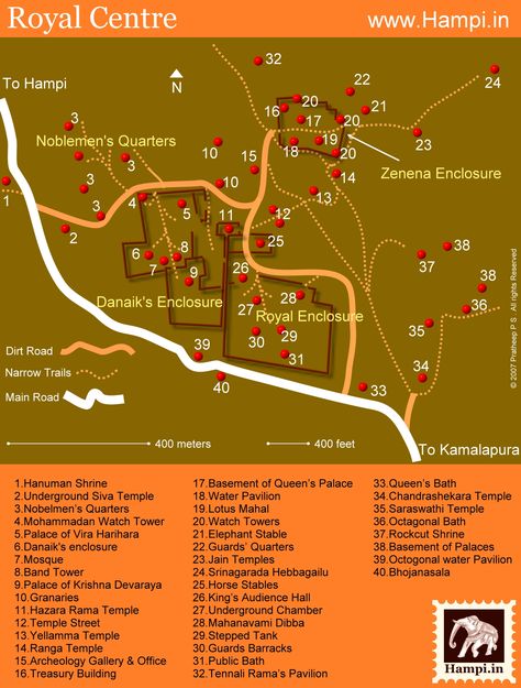 Royal Center Map Water Pavilion, Craft Bazaar, Fallen Empire, India Trip, Krishna Temple, Travel Infographic, Bazaar Crafts, Temple Architecture, Hampi