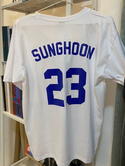 Sunoo Dodgers Jersey, Sunghoon Jersey Number, Sunghoon Dodgers Jersey, Sunghoon Jersey 23, Enhypen Merch Clothes, Sunghoon Clothes, Enhypen Dodgers Jersey, Sunghoon Dodgers, Enhypen Shirt Design