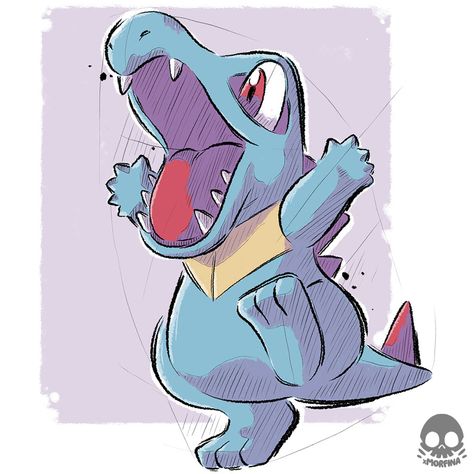 - Cute Totodile Design - Totodile Tattoo, Totodile Art, Pokemon Totodile, Pokemon Jigglypuff, Pokemon Painting, Pokemon Project, Pokemon Bulbasaur, Pokemon Starters, Gold Pokemon