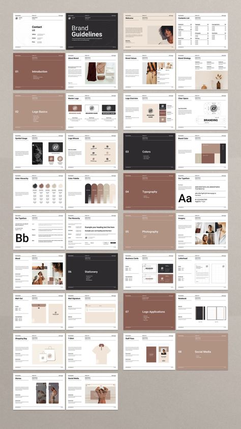 Templates – Browse 24,677 Stock Photos, Vectors, and Video | Adobe Stock Brand Identity Proposal, Branding Guidelines Template, Brand Guidelines Design Layout, Brand Identity Presentation, Brand Identity Template, Brand Bible, Ppt Ideas, Branding Book, Logo Guidelines