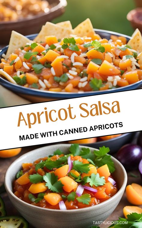 apricot salsa recipe with canned apricots apricot recipe ideas easy apricot recipe ideas salsa recipe ideas fall dinner recipe ideas low carb recipe ideas keto recipe ideas Cheap Easy Appetizers, Apricot Salsa, Canned Apricots, Sauce Recipe For Chicken, Creamy Sauce Recipes, Appetizer Recipes Simple, Home Made Salsa, Spicy Sauce Recipe, Creamy Sauce For Chicken