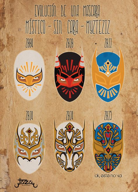 Evolucion de una mascara: Mistico sin cara myztezz by JaZaDesign Wwf Superstars, Japanese Wrestling, Mexican Mask, Wrestling Posters, Mask Images, Wwe Pictures, Professional Wrestlers, Michelada, Wwe Legends