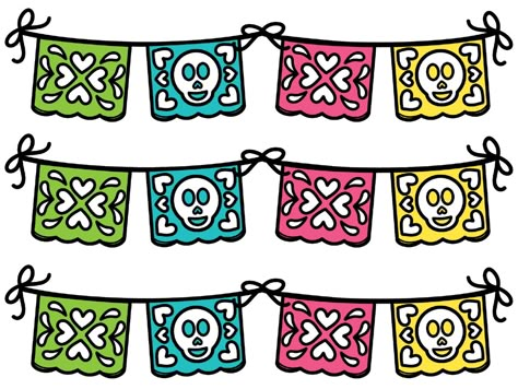 Mexican Papel Picado, Day Of The Dead Party, School Suplies, Mini Altar, Bullet Journal School, Craft Room Storage, Japanese Poster, Halloween Clipart, Birthday Background