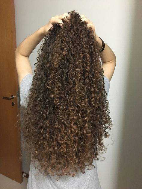 Curly hair, wavy hair, brazilian, beautiful hair, girl Long Natural Curly Hair, Natural Curly Hair Cuts, Curly Hair Styles Easy, Curly Hair Inspiration, Curly Girl Hairstyles, Curly Hair With Bangs, Hair Girl, Curly Hair Tips, Beautiful Long Hair