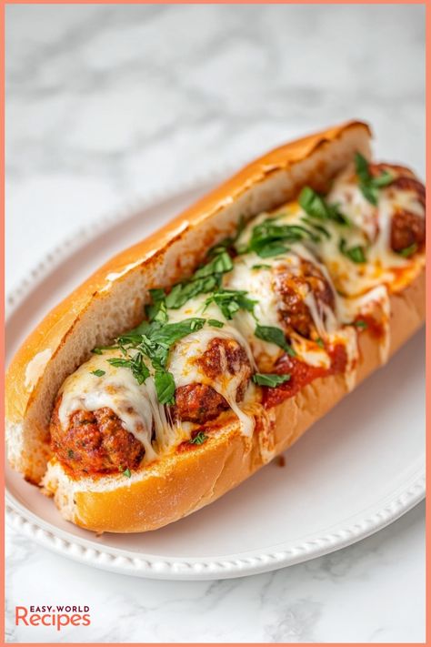 Meatball sub sandwiches are a delicious and hearty Italian-American classic that combines homemade Italian meatballs, tangy marinara sauce, and gooey melted cheese, all tucked into a warm, crusty hoagie roll. Meatballs Subs, Meatball Sub Sandwiches, Meatball Sub Recipe, Homemade Italian Meatballs, Juicy Meatballs, Sausage Balls Recipe, Perfect Meatballs, Vegetarian Meatballs, Sub Sandwich