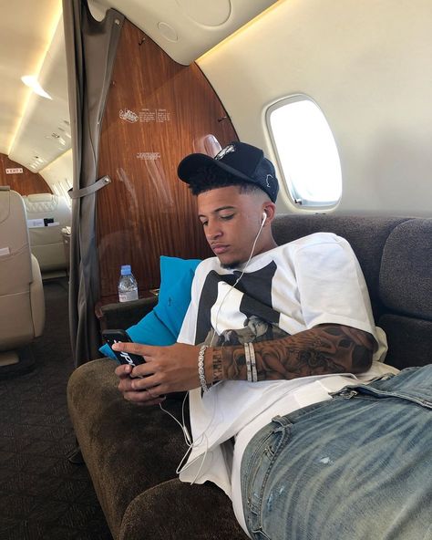 Jadon Sancho’s Instagram post: “🤳🏼🛫” Footballers Style, Jaden Sancho, Bessie Coleman, Jadon Sancho, Men Tattoos Arm Sleeve, Men Boxers, Swag Men, Dope Outfits For Guys, Basketball Girls