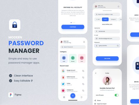 Password Manager App UI Concept - Mobile App by Rahul Ornob Password Manager App, Android Art, App Concept, Mobile App Design Inspiration, App Interface Design, Ui Design Website, Password Manager, Website Maintenance, App Design Inspiration