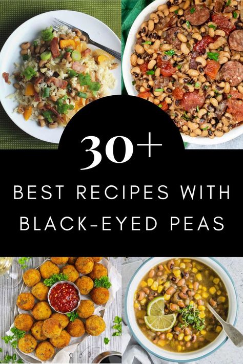 Whether you are looking for recipes to make with black-eyed peas, or want to find a main dish or sides to serve with a classic recipe like our black-eyed peas with collard greens, we have you covered with this collection fo delicious black-eyed peas recipes! Recipe Black Eyed Peas, Recipe With Black Eyed Peas, Dinner With Black Eyed Peas, What To Serve With Black Eyed Peas, What To Eat With Black Eyed Peas, Black Eyed Peas Benefits, Recipes For Black Eyed Peas, Black Eye Peas Soup Recipes, How To Cook Black Eyed Peas