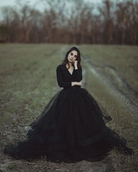 Custom Black Tulle Wedding Dresses Ball Gown Formal Bridal Gowns Size 2 4 6 8+++ #Unbranded Black Tulle Wedding Dress, Bridal Dresses Ball Gown, Tulle Wedding Dresses, Black Wedding Gowns, Black Ball Gown, Gothic Wedding Dress, Wedding Skirt, Country Wedding Dresses, Black Tulle