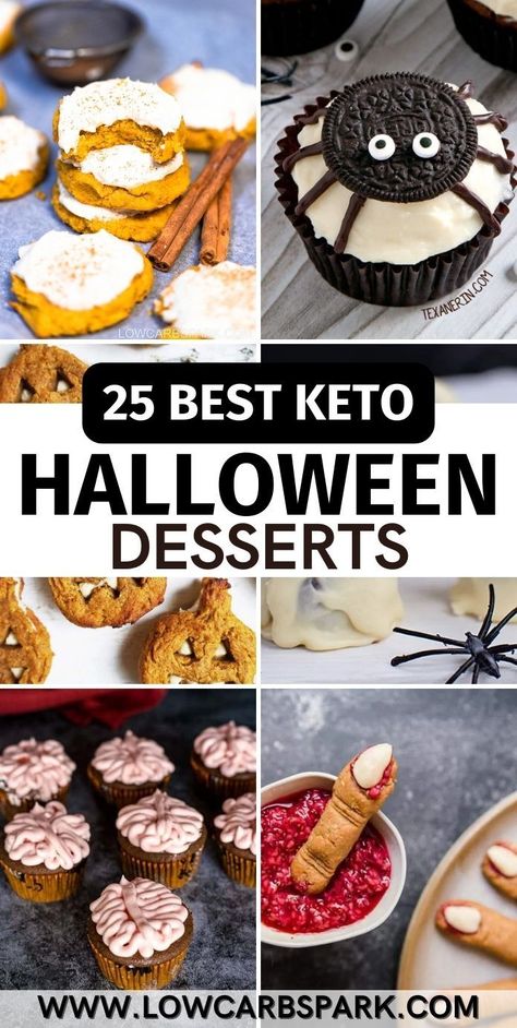 Sugar Free Halloween Desserts, Halloween Dessert Recipes, Keto Halloween, Sugar Free Cupcakes, Pumpkin Spice Treats, Keto Cupcakes, Keto Holiday Recipes, Keto Donuts, Baking With Coconut Flour