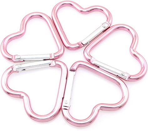 Amazon.com: Lind Kitchen 10pcs Heart-Shaped Aluminum Snap Hook Clip Key Holder, Keychain Clip (Light Pink) : Home & Kitchen Kids Rolling Backpack, Heart Snap, Pink Names, Clip Lights, Keychain Clip, Carabiner Clip, Heart And Key, Key Clip, Diy Rings