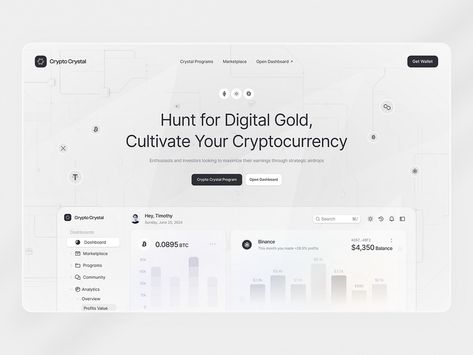 Crypto Analytics Landing Page by Awsmd on Dribbble Crypto Landing Page, Analytics Design, Ui Design Principles, Powerpoint Design Templates, Portfolio Web Design, Design Principles, Web Layout Design, Web Banner Design, Web Layout