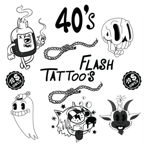 I will create flash tattoos in 40s cartoon style Christian Sleeve Tattoo, Omerta Tattoo, Old School Cartoons, Flash Tattoo Designs, Tattoo Flash Sheet, Flash Tattoos, American Tattoos, Traditional Tattoo Flash, Cartoon Tattoos