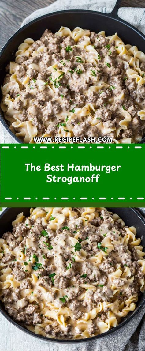 Looking for a hearty dinner idea that’s both comforting and quick to make? This Best Hamburger Stroganoff Recipe is packed with flavor and perfect for busy weeknights. Save this recipe to your dinner ideas board for an easy meal that your family will love! Hearty Meals Comfort Foods, Easy Hamburger Stroganoff Recipe, Easy Hamburger Stroganoff, Hamburger Beef Stroganoff, Hamburger Helper Stroganoff, Hamburger Stroganoff Recipe, Best Beef Stroganoff, Hamburger Stroganoff, Beef Stroganoff Easy