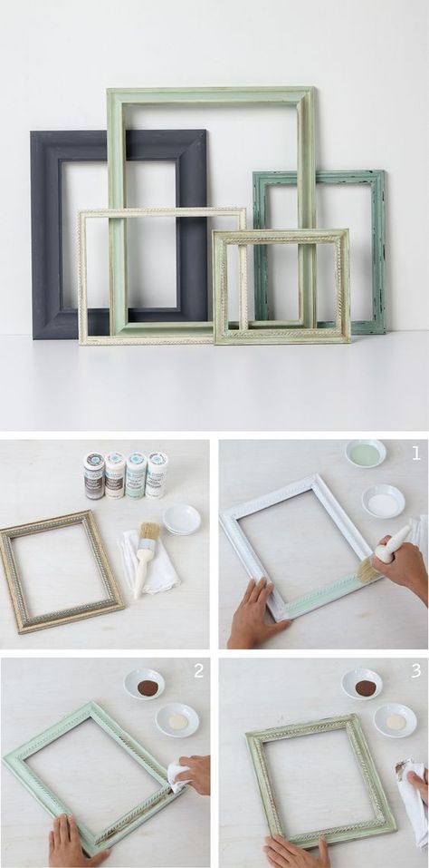 Snowed in and looking for a fun craft project? Transform plain picture frames into vintage-inspired masterpieces with Martha Stewart Crafts Vintage Decor paint. Try using Vintage Decor wax for a distressed wood finish! Then, hang up all those vacation photos you've been meaning to get around to. Cadre Photo Diy, Painted Picture Frames, Picture Frame Crafts, Crafts Vintage, Snowed In, Distressed Frames, Martha Stewart Crafts, Diy Picture Frames, Wooden Picture Frames