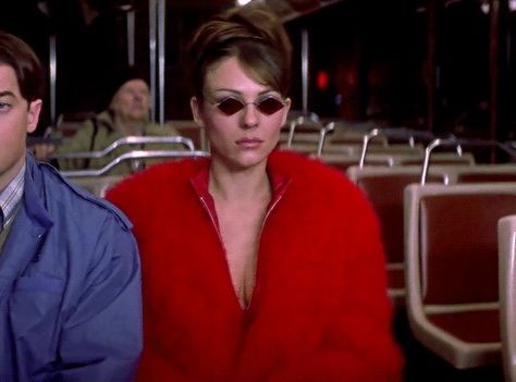 Elizabeth Hurley in Bedazzled (2000) Coat and glasses over iconic leather set Bedazzled Movie, Elizabeth Hurley Bedazzled, Reign Fashion, Elizabeth Hurley, Light My Fire, Famous Women, The Devil, Red Leather Jacket, Favorite Movies