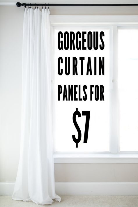 Cheap Window Treatments, Inexpensive Curtains, Diy Twin Bed, Sheet Curtains, Diy Curtain Rods, Diy Window Treatments, Cheap Curtains, Farmhouse Curtains, Long Curtains