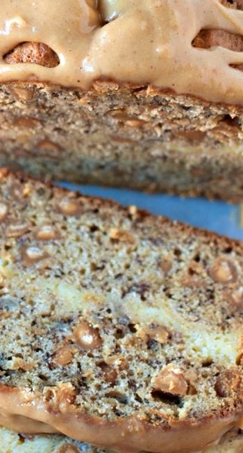 Fluffernutter Banana Bread Fluffernutter Recipes, Easy Bake Bread, Peanut Butter Glaze, Savory Breads, Peanut Butter Bread, Butter Glaze, Tasty Desserts, Homemade Bread Recipes Easy, Easy Bake