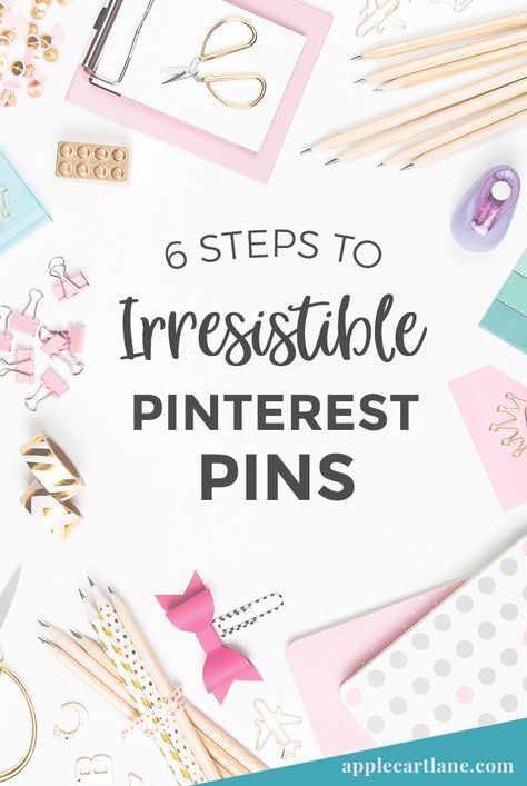 6 Pinterest Pin Design Tips for Irresistible Pins - Applecart Lane Pinterest Pin Design, Learn Pinterest, Pinterest Hacks, Pinterest Growth, Pinterest Design, Pinterest Traffic, Pin Design, Pinterest Tips, Pinterest Marketing Strategy