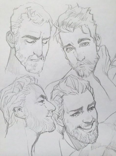 Beard Drawing, Character Design Cartoon, 얼굴 드로잉, Guy Drawing, Character Design References, Facial Expressions, Anime Sketch, Drawing Techniques, Art Reference Photos