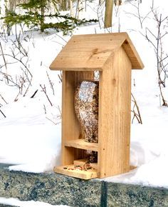 With spring coming, we can't wait for the birds to return.  My son has been asking if we could build a bird feeder.   Since he's only six, I designed an easy to build bird feeder using just one cedar fence picket and a recycled orange juice bottle. Why We Love It Very inexpensive (even free if you have an old fence picket) Easy to build with just a couple of simple tools Self fills - so you can go longer between filling the bird seed Plastic bottle won't shatter or hurt someone (as opposed to Fence Picket Projects, Picket Projects, Cedar Fence Pickets, Wood Bird Feeder, Bird Feeder Plans, Fence Picket, Wooden Bird Feeders, Fence Pickets, Juice Bottle