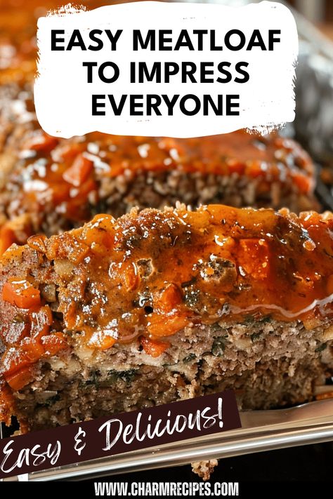 Savor the ultimate comfort food with our easy meatloaf recipe that takes classic flavors to a whole new level. This moist and savory meatloaf is made with ground beef, oats, and a perfect blend of spices, making it a favorite for family dinners. Topped with a delicious glaze, this recipe is sure to become a go-to for your weeknight meals. Serve alongside mashed potatoes and green beans for a cozy feast that everyone will love. Explore how to create this simple yet delightful dish that's perfect any time of the year. Meatloaf Recipes With Oats, Easy Meatloaf Recipe Simple, Meatloaf Variations, Old School Meatloaf Recipe, 1lb Meatloaf Recipe, Meatloaf Recipes Easy, Best Meatloaf Recipes, German Meatloaf, Moist Meatloaf Recipes