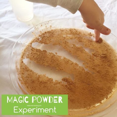 Magic Powder experiment Cinnamon Soap, Volcano Experiment, Water Experiments, Science Experiments For Preschoolers, Surface Tension, Kid Experiments, Cinnamon Powder, Cold Remedies, Science Experiments Kids