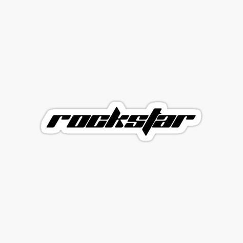 Rockstar Stickers, Cool Car Stickers, Y2k Stickers, Rockstar Aesthetic, Black And White Stickers, Music Stickers, Black Stickers, Retro Logos, Image Comics