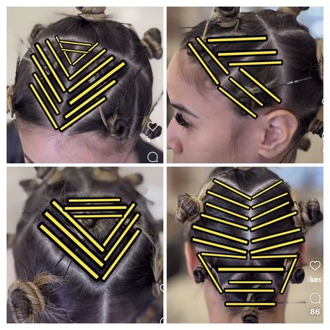 Full Highlight Sectioning, Blonde Highlight Placement, Foil Placement Techniques Pattern Highlights, Full Highlight Placement Diagram, Highlight Sectioning Pattern, Money Piece Hair How To, Quick Foil Placement, Highlights Sectioning Hair, Lowlight Placement Diagram