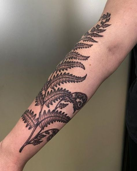 Butterfly Fern Tattoo, Fern Forearm Tattoo, Fern Tattoo, Forearm Tattoo Women, Botanical Tattoo, Hand Tattoo, American Traditional, Forearm Tattoo, Thanks So Much