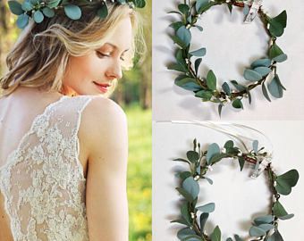 Wedding greenery crown eucalyptus crown , Greenery headband Greenery headpiece Floral Crown, Greenery crown Etsy Wedding Beach Photoshoot, Eucalyptus Crown, Crown Wedding Hair, Ideas For Flowers, Săpunuri Handmade, Flowers Crown, Vintage Wedding Hair, Eucalyptus Wedding, Crown Wedding