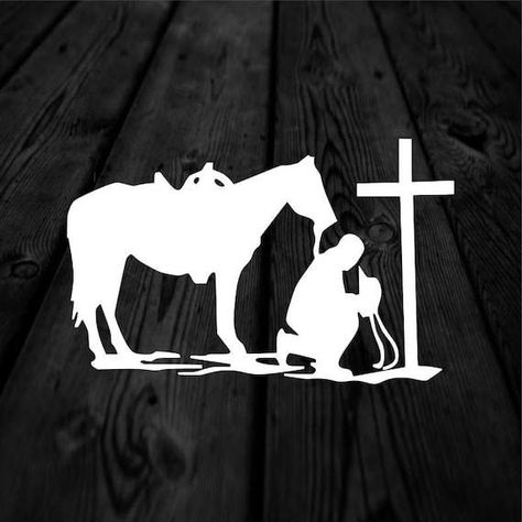 Laser Gifts, Cowboy And Horse, Cowboy Cross, Cowboy Tattoos, Anubis Tattoo, Mountain Decal, Shadow Drawing, Skull Crafts, At The Cross