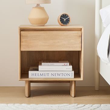 Anton Solid Wood Nightstand White Shabby Chic Bedroom, Oak Nightstand, Прикроватные Тумбочки, Stylish Curtains, Wood Bedside Table, Wooden Nightstand, Solid Wood Bed, Modern Nightstand, Wood Detail