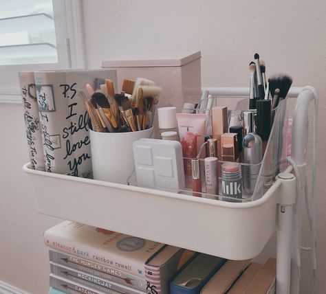 10 Drawer Rolling Cart Makeup Organizer, White Cart Organization, 3 Tier Cart Aesthetic, Utility Cart Aesthetic, Makeup Organization Cart, Beauty Cart Organizer, Aesthetic Room Cart, Makeup Cart Rolling, Dorm Room Makeup Organization