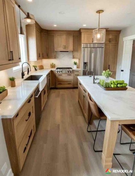 L Counter Kitchen, Farmhouse Kitchen L Shape, Large Kitchen With Island Open Concept, Kitchen Rectangle Layout, Small Kitchen Remodel U-shape Layout, Kitchen L Layout, Small Kitchen Remodel Ideas With Island, Kitchen Remodel L Shaped Layout, Triangle Island Kitchen