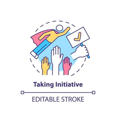 Taking initiative concept icon Taking Initiative, Vector Art, Vector Free, Royalty Free, For Free, Clip Art, Quick Saves