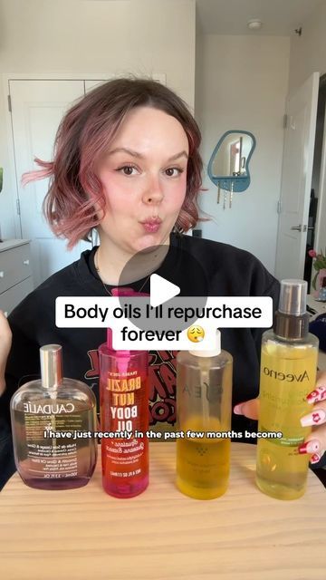 Rachel Finley on Instagram: "My ride or die body oils 🫡   #caudaliebodyoil #traderjoes #traderjoesbodyoil #oseabodyoil #aveenobodyoil #bodyoil #bodyoils #bodyproducts #caudalie #osea #aveeno #drugstorebodyoil" How To Use Body Oil, Olive Oil For Body Skin, Aveeno Oil, Aveeno Body Oil, Osea Body Butter, Osea Body Oil, Trader Joe’s Body Butter, Osea Undaria Algae Body Oil, Best Body Oil