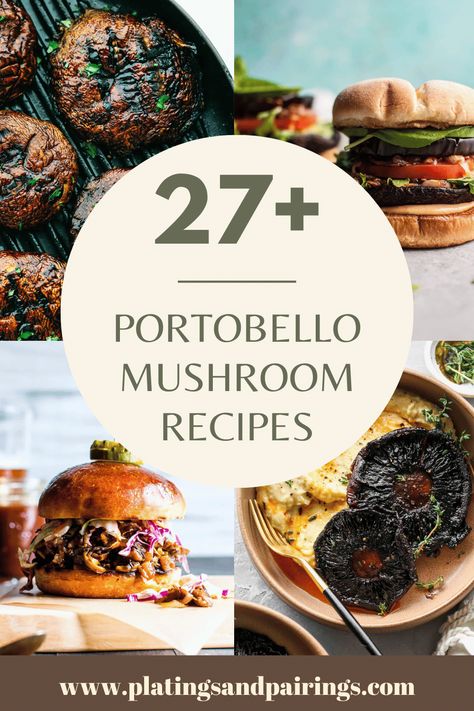 Portobello mushrooms are a delicious and versatile ingredient that can be used in a variety of dishes. Here's 25+ portobello mushroom recipes to try out! Portabella Mushroom Recipes, Portabella Mushrooms Recipes, Portobello Mushroom Pizza, Bacon Steak, Portobello Mushroom Recipes, Filet Mignon Recipes, Grilled Portobello, Mushroom Stew, Mediterranean Pasta