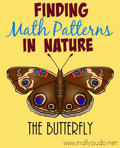 Have you ever noticed all the different math patterns you can find in nature? With this simple, yet fun lesson kids can learn to recognize patterns in nature - like the butterfly! :: www.inallyoudo.net Math In Nature, Kids Math Activities, Maths In Nature, Teaching Patterns, Homeschool Nature Study, Math Patterns, Homeschool Freebies, Math Activities For Kids, Math Methods