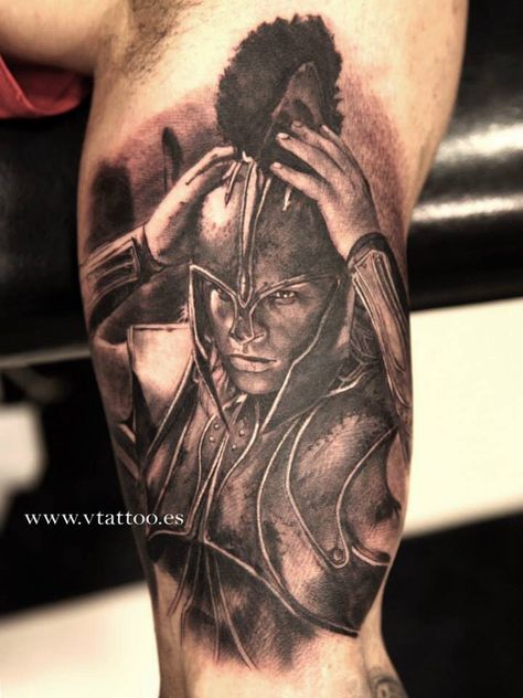 Tattoo of Brad Pitt in Troy Calf Sleeve Tattoo, Samurai Tattoo Sleeve, Herren Hand Tattoos, Athena Tattoo, Dbz Tattoo, Roman Tattoo, Gladiator Tattoo, Persian Tattoo, V Tattoo